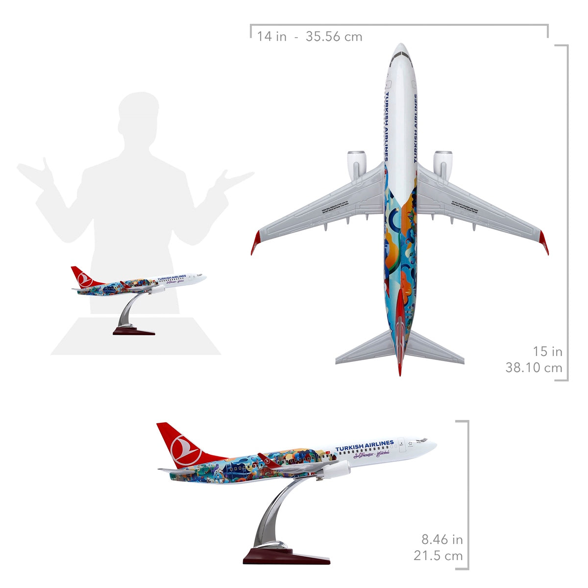 Turkish Airlines Lisenced Boeing 737-800 1/100 Aircraft Model( San Fransisco-Istanbul Livery) - TurkishDefenceStore