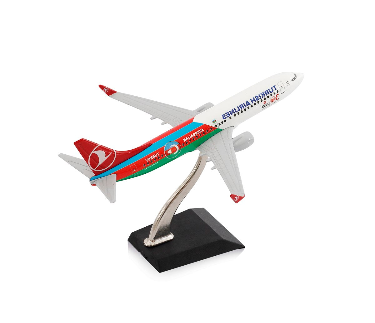 Turkish Airlines Turkiye-Azerbaijan Livery Boeing 737-800 1/250 Model - TurkishDefenceStore